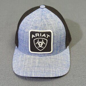 Ariat Hat Adult's OS Adjustable Blue Mesh Snap Back Trucker Western Cowboy